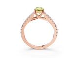 Rose gold Fancy Yellow Emerald Cut Diamond Split Shank Pavé Engagement Ring with Four-Prong Setting_83