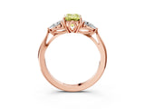 Rose gold Fancy Yellow Emerald Cut Diamond Three-Stone Ring with Pear Side Stones and Four-Prong Setting_63