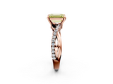 Rose gold Fancy Yellow Emerald  Cut Diamond Twist Band Solitaire with Prong Setting_42