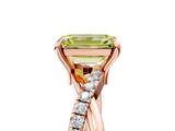 Rose gold Fancy Yellow Emerald  Cut Diamond Twist Band Solitaire with Prong Setting_45