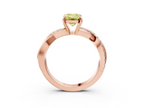 Rose gold Fancy Yellow Emerald  Cut Diamond Twisted Band with Pavé Setting and Four-Prong Setting_23