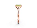 Rose gold Fancy Yellow Emerald  Cut Diamond Vine Band with Four-Prong Setting_56