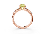 Rose gold Fancy Yellow Emerald  Cut Diamond Vine Band with Four-Prong Setting_57