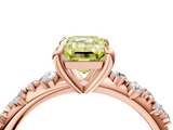 Rose gold Fancy Yellow Emerald  Cut Diamond Vine Band with Four-Prong Setting_58