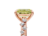 Rose gold Fancy Yellow Emerald  Cut Diamond Vine Band with Four-Prong Setting_59