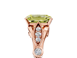 Rose gold Fancy Yellow Emerald  Cut Diamond with Milgrain Marquise and Bezel Accents on a Solitaire Band with Prong Setting_197