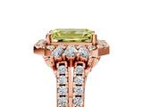 Rose gold Fancy Yellow Emerald  Cut Double Halo Diamond Engagement Ring with Pave Band and Four-Prong Setting_31