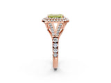 Rose gold Fancy Yellow Emerald  Cut Double Halo Split Shank Diamond Ring with Prong Setting_49
