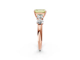 Rose gold Fancy Yellow Emerald  Cut Five-Stone Prong Set Diamond Ring with Classic Band_34