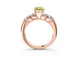 Rose gold Fancy Yellow Emerald  Cut Five-Stone Prong Set Diamond Ring with Classic Band_35