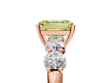 Rose gold Fancy Yellow Emerald  Cut Five-Stone Prong Set Diamond Ring with Classic Band_37