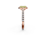 Rose gold Fancy Yellow Emerald  Cut Halo Diamond Engagement Ring with Pave Band and Four-Prong Setting_30