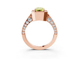 Rose gold Fancy Yellow Emerald Cut Halo Diamond Engagement Ring with Split Shank Band and Four-Prong Setting_3