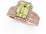 Rose gold Fancy Yellow Emerald  Cut Halo Diamond Engagement Ring with Split Shank and Four-Prong Setting_21