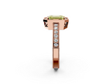 Rose gold Fancy Yellow Emerald  Cut Halo Diamond Pave Band Ring with Four-Prong Setting_47