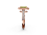 Rose gold Fancy Yellow Emerald  Cut Halo Diamond Pave Band with Four-Prong Setting_41