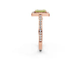 Rose gold Fancy Yellow Emerald  Cut Halo Pave Split Shank Prong Setting Ring_34