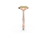 Rose gold Fancy Yellow Emerald Cut Halo Round Diamond Pavé Band with Four-Prong Setting_5