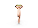 Rose gold Fancy Yellow Emerald  Cut Halo Solitaire Engagement Ring with Square Band and Four-Prong Setting_68