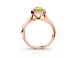 Rose gold Fancy Yellow Emerald  Cut Halo Solitaire Engagement Ring with Square Band and Four-Prong Setting_69