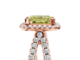 Rose gold Fancy Yellow Emerald  Cut Halo Split Shank Pave Set Ring_67