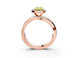 Rose gold Fancy Yellow Emerald  Cut Halo Split Shank Prong Setting Ring_15