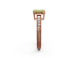 Rose gold Fancy Yellow Emerald  Cut Milgrain Channel Set Engagement Ring with Solitaire Prong Setting_93