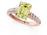 Rose gold Fancy Yellow Emerald  Cut Pavé Band Solitaire Ring with Four-Prong Setting_26