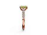 Rose gold Fancy Yellow Emerald  Cut Pavé Band Solitaire Ring with Four-Prong Setting_27