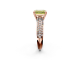 Rose gold Fancy Yellow Emerald  Cut Pave Diamond Engagement Ring with Channel Set Band and Four-Prong Setting_23