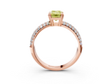 Rose gold Fancy Yellow Emerald  Cut Pave Diamond Engagement Ring with Channel Set Band and Four-Prong Setting_24
