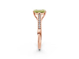 Rose gold Fancy Yellow Emerald Cut Solitaire Cathedral Diamond Engagement Ring with Channel-Set Band and Four-Prong Setting_5
