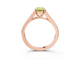 Rose gold Fancy Yellow Emerald Cut Solitaire Cathedral Diamond Engagement Ring with Channel-Set Band and Four-Prong Setting_6