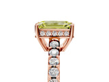 Rose gold Fancy Yellow Emerald Cut Solitaire Diamond Engagement Ring with Pavé Band and Six-Prong Setting_17