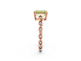 Rose gold Fancy Yellow Emerald Cut Solitaire Diamond Ring with Infinity Twist Band and Four-Prong Setting_2