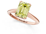 Rose gold Fancy Yellow Emerald Cut Solitaire Diamond Ring with Six-Prong Setting and Classic Band_13