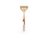 Rose gold Fancy Yellow Emerald Cut Solitaire Diamond Ring with Six-Prong Setting and Classic Band_14