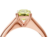 Rose gold Fancy Yellow Emerald Cut Solitaire Diamond Ring with Six-Prong Setting and Classic Band_16