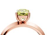 Rose gold Fancy Yellow Emerald  Cut Solitaire Engagement Ring with Flat Band and Four-Prong Setting 4