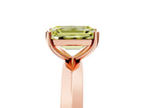 Rose gold Fancy Yellow Emerald  Cut Solitaire Engagement Ring with Flat Band and Four-Prong Setting 5