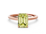 Rose gold Fancy Yellow Emerald  Cut Solitaire Engagement Ring with Four-Prong Setting and Classic Band_20