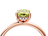 Rose gold Fancy Yellow Emerald  Cut Solitaire Engagement Ring with Four-Prong Setting and Classic Band_24