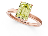Rose gold Fancy Yellow Emerald  Cut Solitaire Engagement Ring with Four-Prong Setting on a Classic Band_21