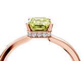 Rose gold Fancy Yellow Emerald  Cut Solitaire Engagement Ring with Four-Prong Setting on a Classic Band_24
