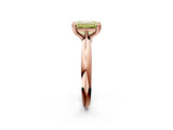 Rose gold Fancy Yellow Emerald  Cut Solitaire Engagement Ring with Tapered Band and Four-Prong Setting 2