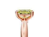 Rose gold Fancy Yellow Emerald  Cut Solitaire Engagement Ring with Tapered Band and Four-Prong Setting 5