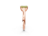 Rose gold Fancy Yellow Emerald Cut Solitaire Engagement Ring with Tapered Band and Four-Prong Setting_5