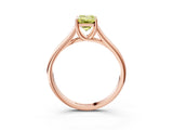 Rose gold Fancy Yellow Emerald Cut Solitaire Engagement Ring with Tapered Band and Four-Prong Setting_6