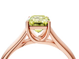 Rose gold Fancy Yellow Emerald Cut Solitaire Engagement Ring with Tapered Band and Four-Prong Setting_7