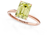 Rose gold Fancy Yellow Emerald  Cut Solitaire Engagement Ring with Thin Band and Four-Prong Setting_4